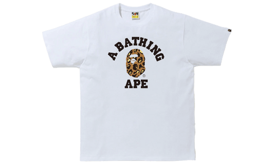 T-Shirt Leopard College White