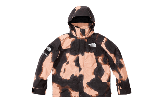 The North Face Bleached Denim Print Mountain Jacket Brown