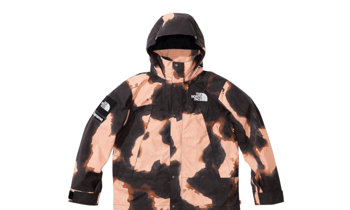 The North Face Bleached Denim Print Mountain Jacket Brown