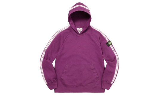 Stone Island Stripe Hooded Sweatshirt Purple