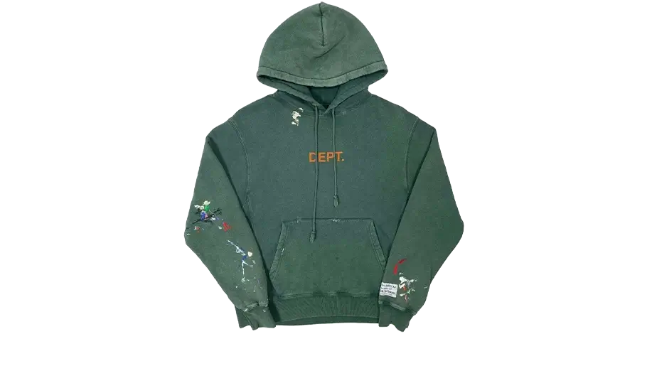 Hoodie Painted Forest Green