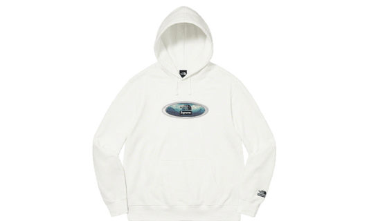 The North Face Lenticular Mountains Hooded Sweatshirt White