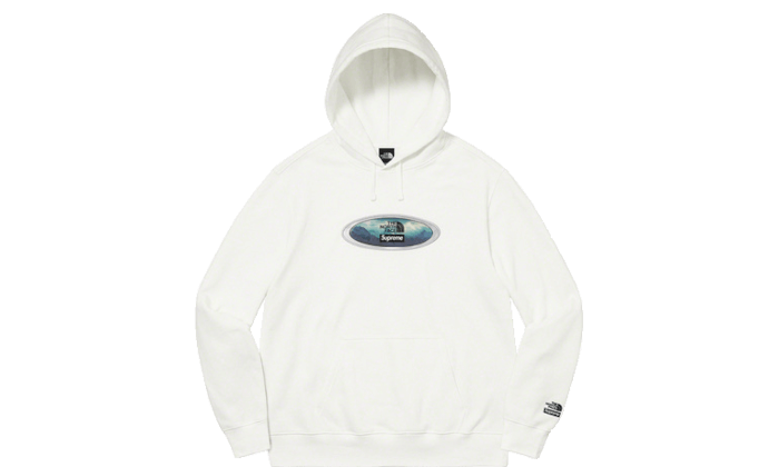 The North Face Lenticular Mountains Hooded Sweatshirt White