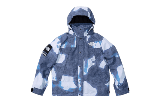 The North Face Bleached Denim Print Mountain Jacket Blue