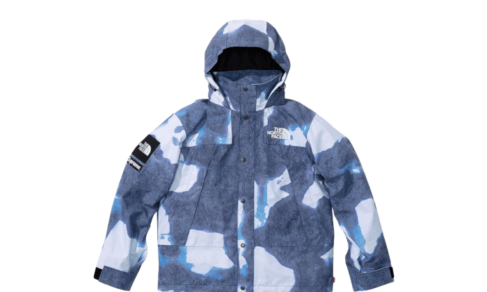 The North Face Bleached Denim Print Mountain Jacket Blue