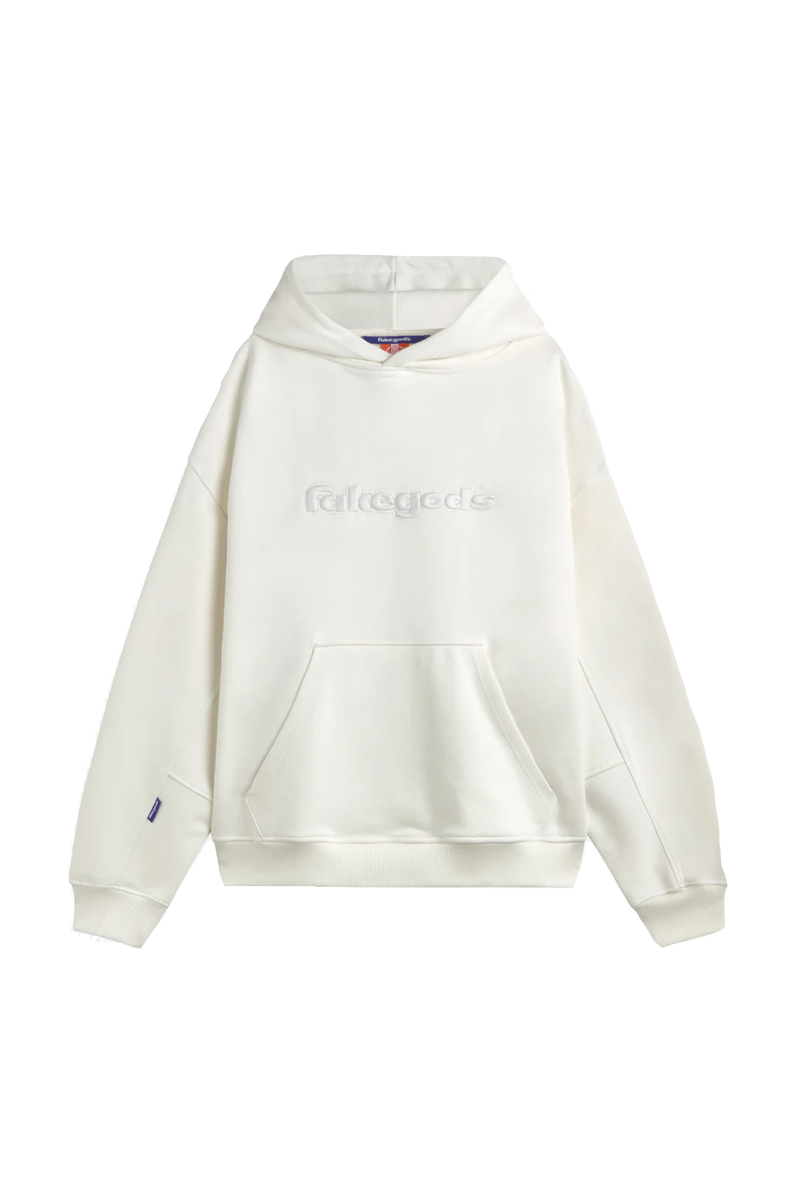 Sweat à capuche à logo solide Fakegods Crème