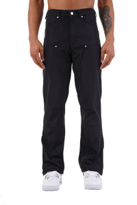 Black Cargo Popper Trousers