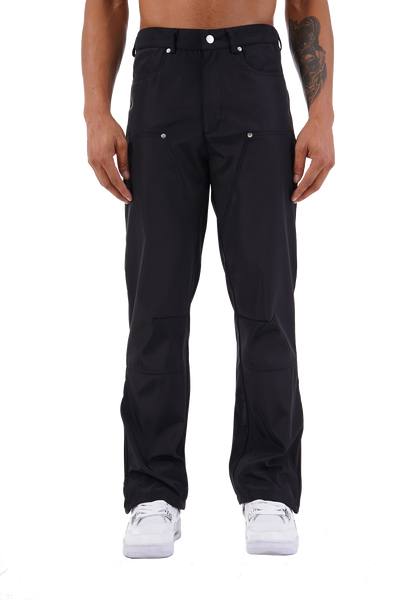Pantalon cargo noir à boutons-pression