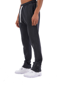 Black Cargo Popper Trousers