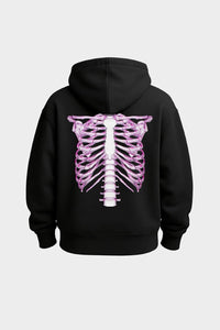 SWEAT ZIP SKELETON 3D PINK