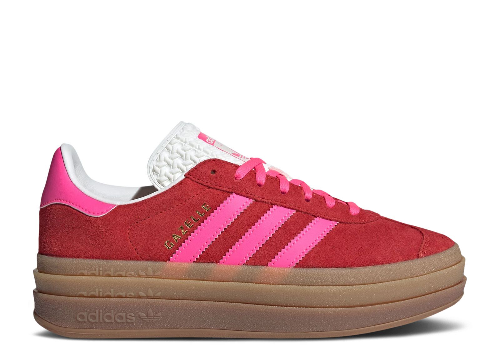 Adidas Gazelle Bold Collegiate Red Lucid Pink (9865541124423)