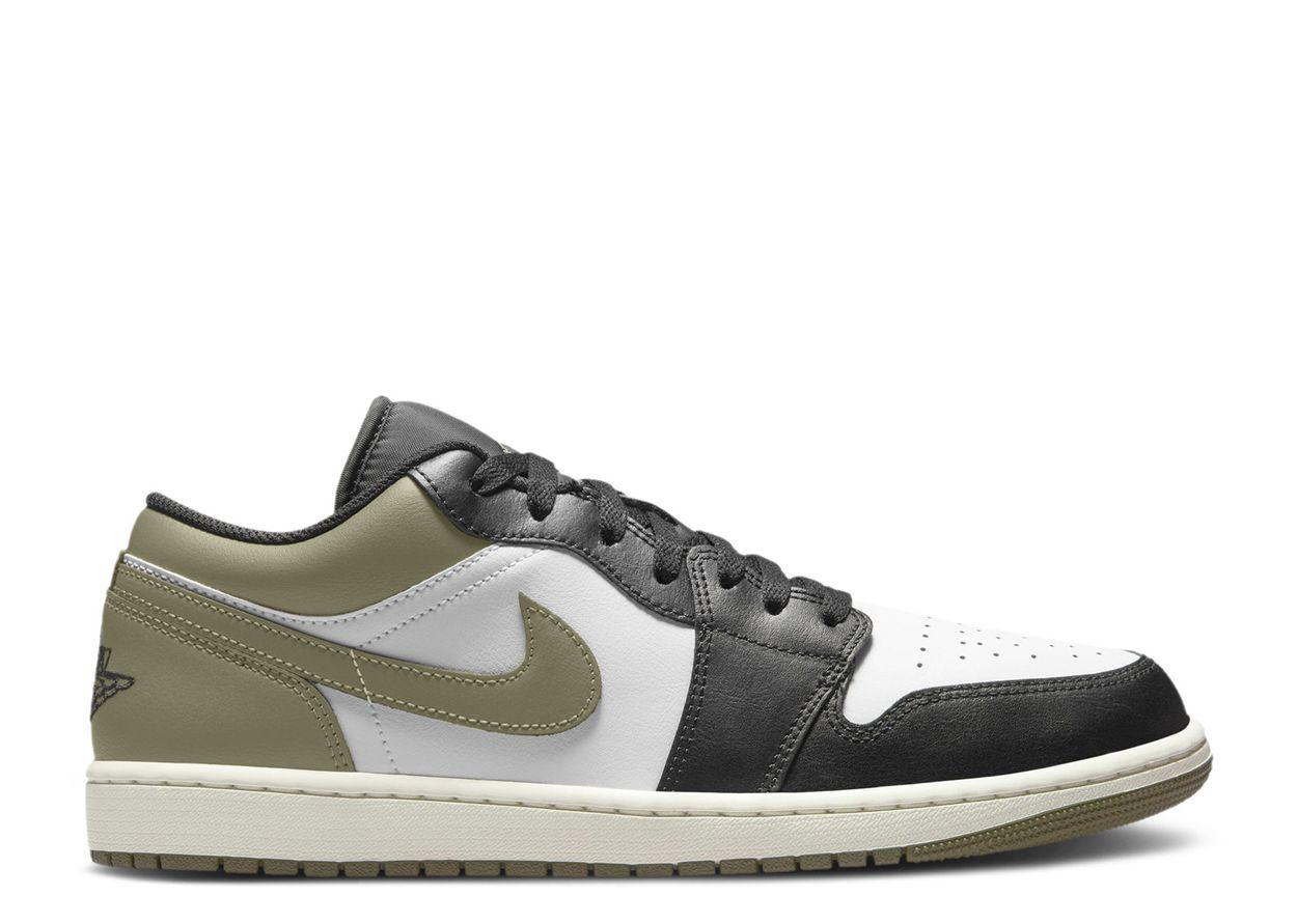 Air Jordan 1 Low Black Toe Medium Olive (10004616479047)