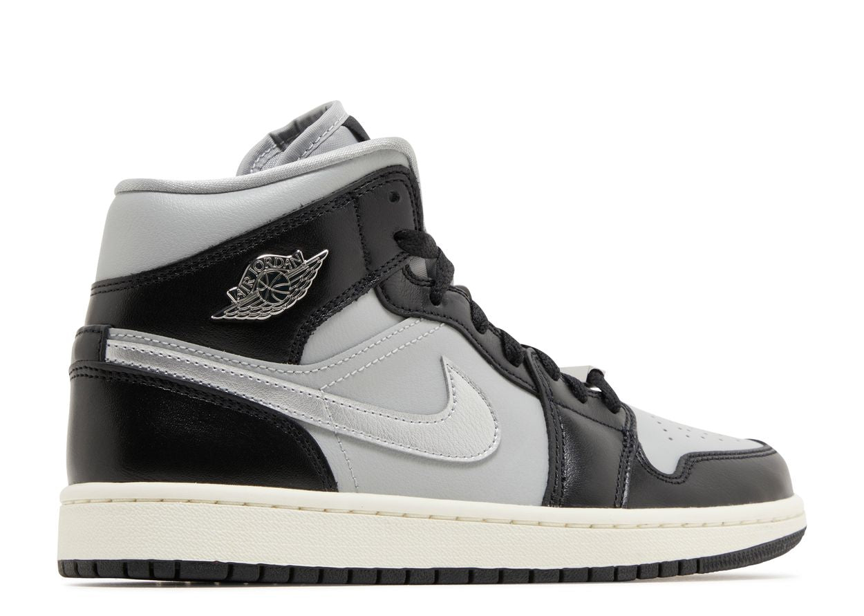 Air Jordan 1 Mid SE Black Metallic Silver (9864784249159)