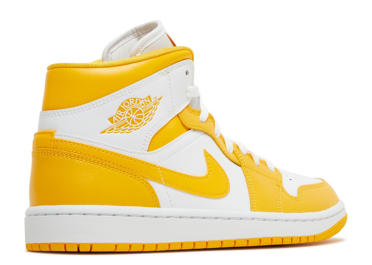 Air Jordan 1 Mid White University Gold (9865092137287)