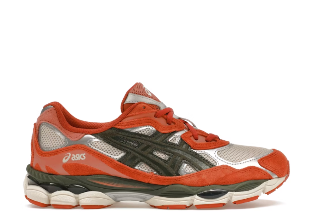 Asics Gel-NYC Oatmeal Forest Green Orange (9864954020167)