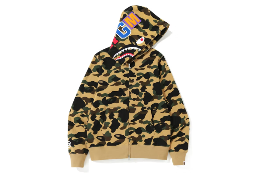 Bape 1st Camo Shark Zip Hoodie Misted Yellow (9864844411207)