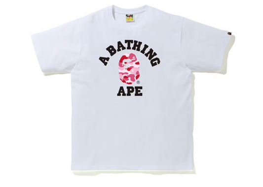 Bape ABC Camo College Tee White/Pink (9864969158983)