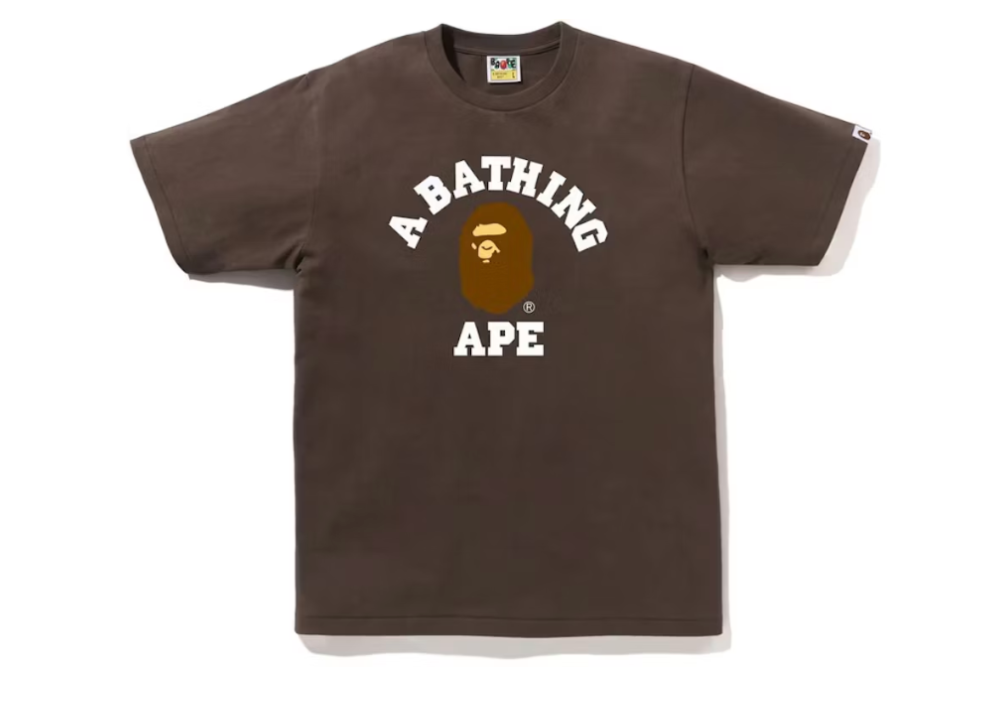 Bape College Tee Brown (9864964669767)