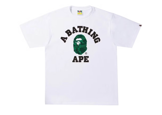 Bape Color Camo College Tee (SS22) White/Green (9864922726727)