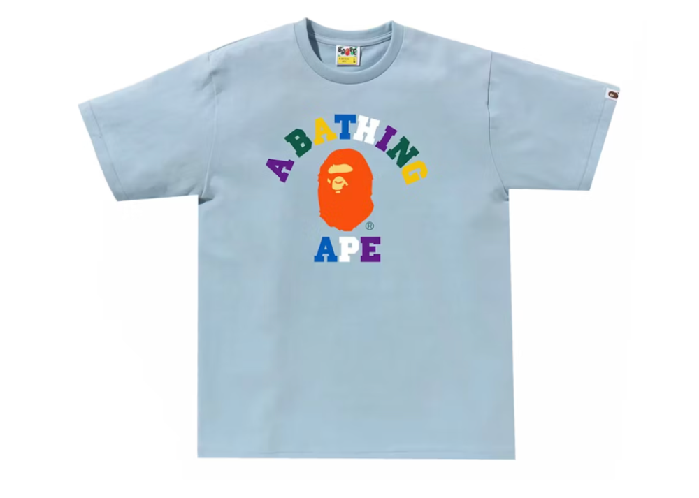 Bape Colors College Tee (SS24) Sax (9864963719495)