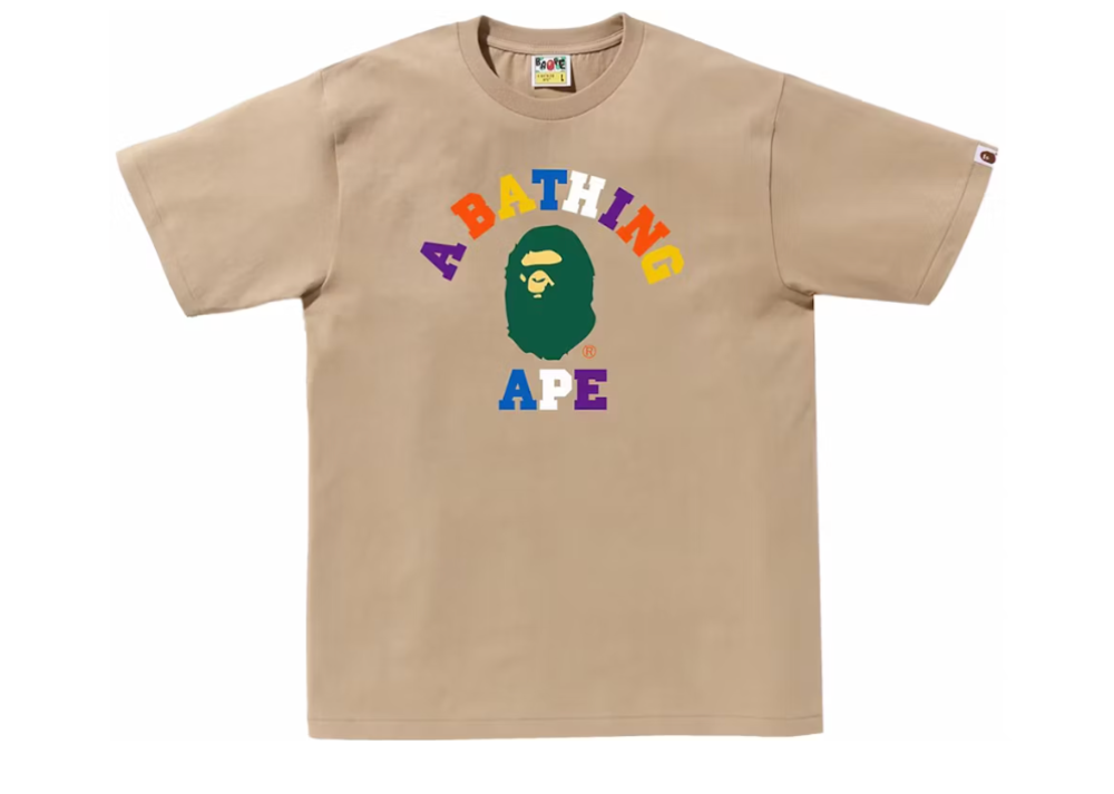 Bape Colors College Tee (SS24) Beige (9864966865223)