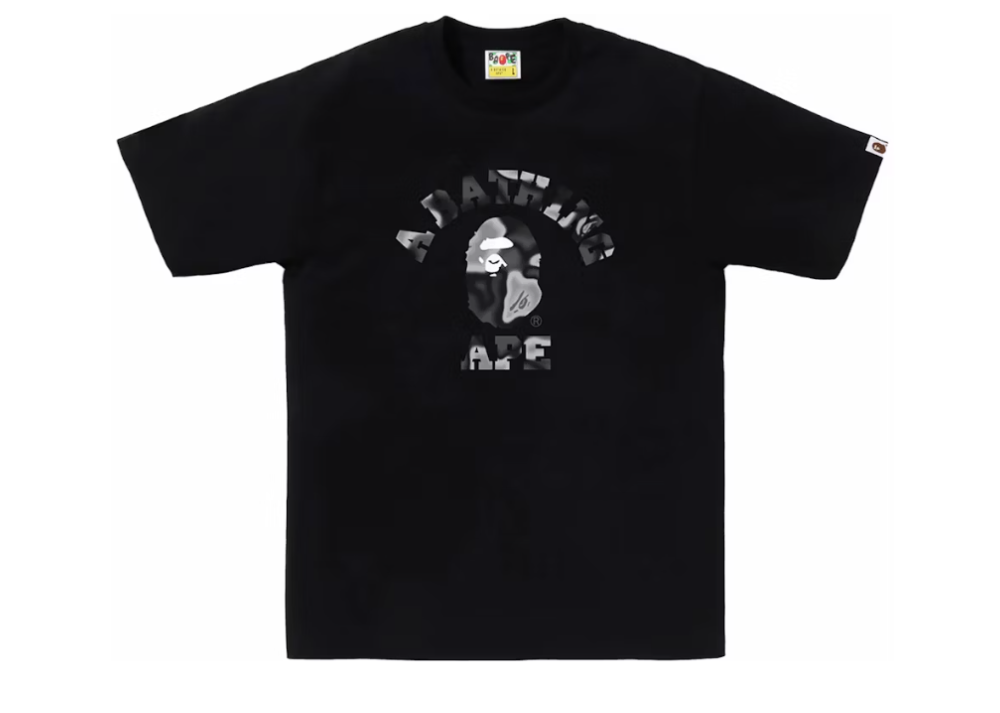 Bape Liquid Camo College Tee Black/Black (9864967586119)