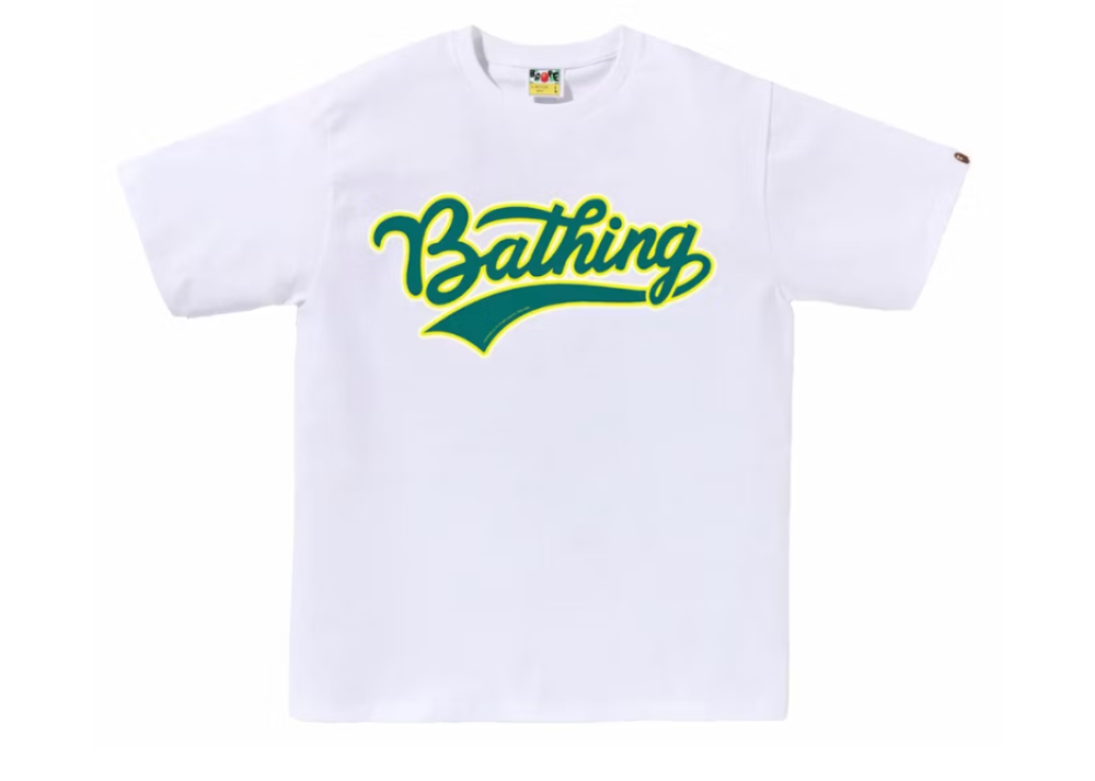 Bape Varsity Baseball Logo Tee White (9864967848263)