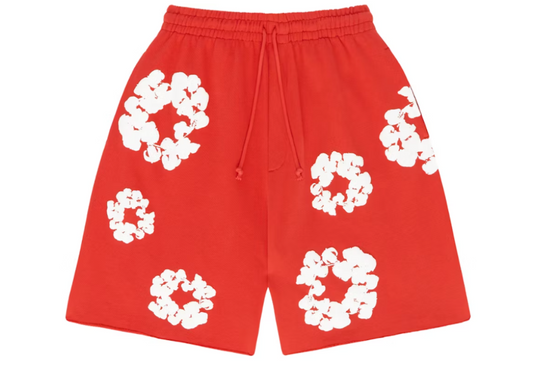 Denim Tears The Cotton Wreath Shorts Red (9864984985927)