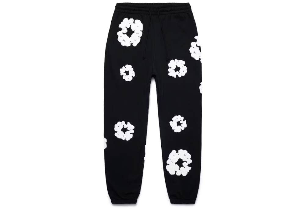 Denim Tears The Cotton Wreath Sweatpants Black (9864984658247)