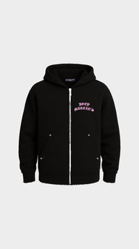 SWEAT ZIP SKELETON 3D PINK