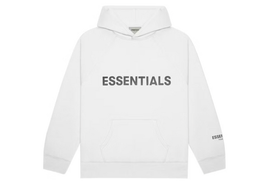 Fear Of God Essentials 3D Silicon Applique Pullover Hoodie White (9864968405319)