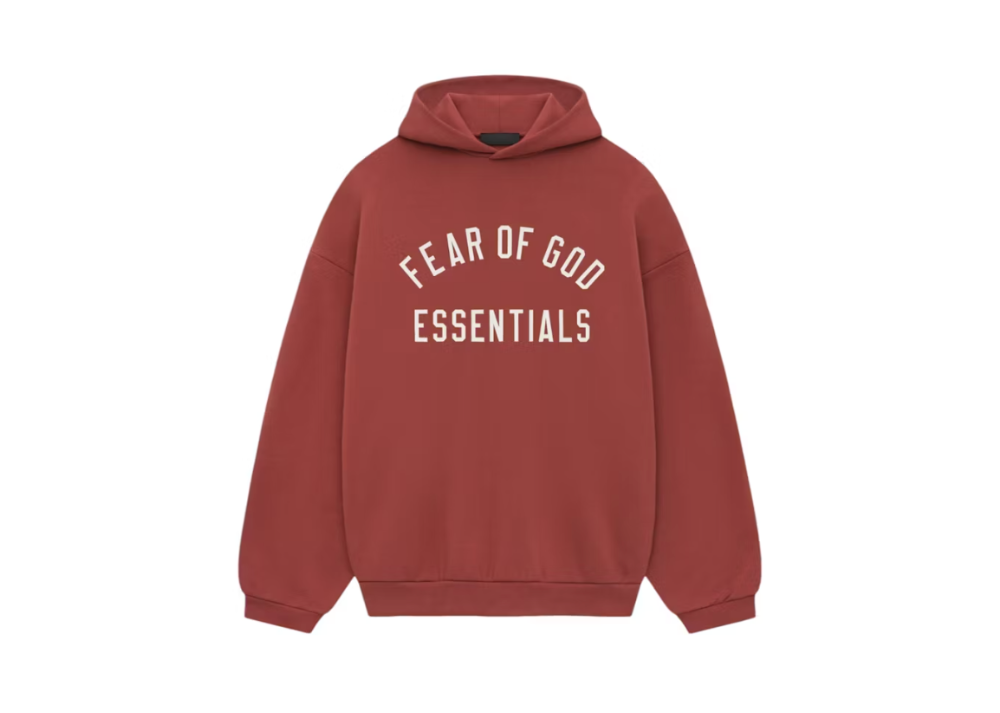 Fear Of God Essentials Fleece Hoodie Crimson (10004603863367)