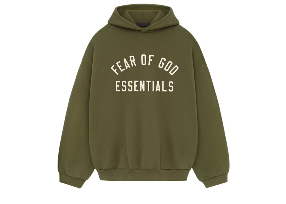 Fear Of God Essentials Fleece Hoodie Military (9864968208711)