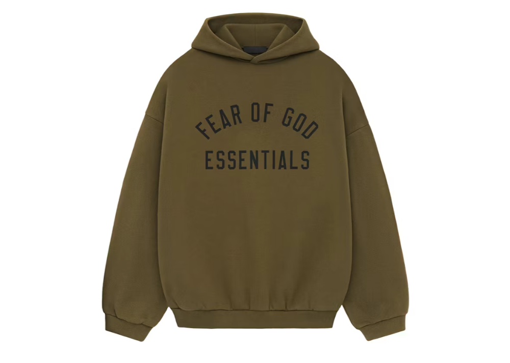 Fear Of God Essentials Fleece Hoodie Olive (9864968143175)