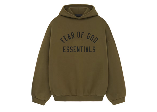 Fear Of God Essentials Fleece Hoodie Olive (9864968143175)