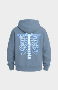 SWEAT ZIP SKELETON 3D BLUE