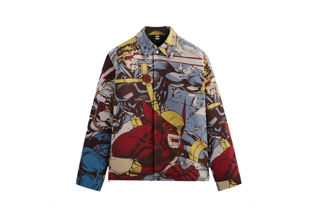 Kith x Marvel X-Men Tapestry Coaches Jacket Black PH (9868305891655)