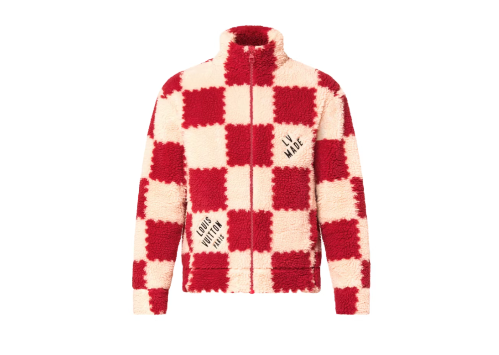 Louis Vuitton x Nigo Jacquard Damier Fleece Blouson Garnet Red (9864837595463)