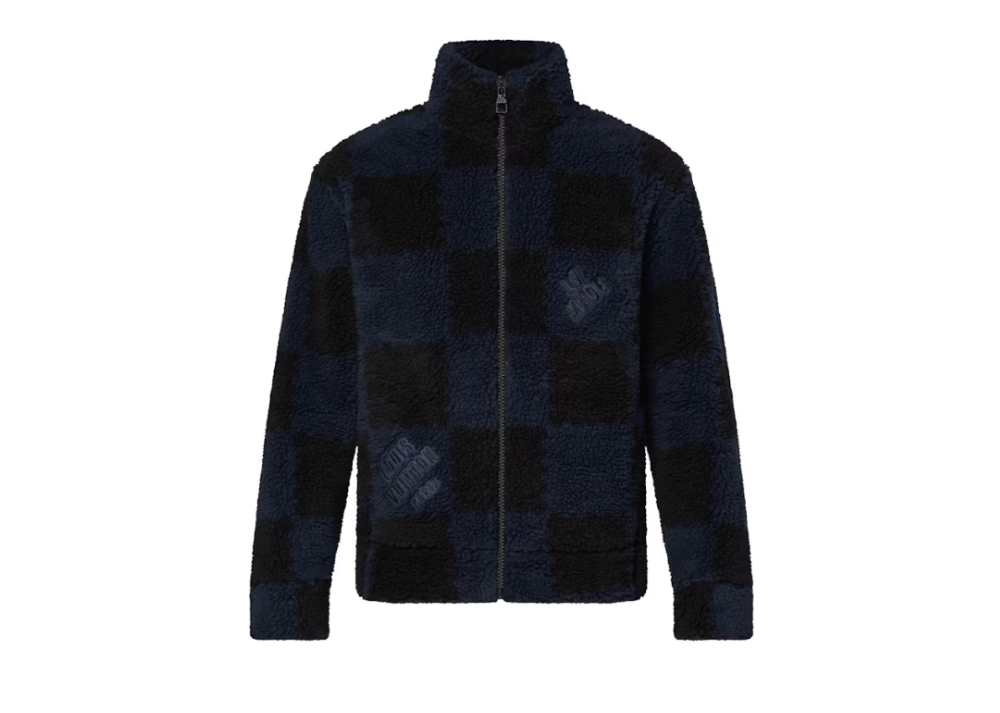 Louis Vuitton x Nigo Jacquared Damier Fleece Blouson Dark Ocean (9864837628231)