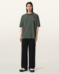 ALLSAINTS Tee-shirt col rond manches courtes Halcyon vert grenat