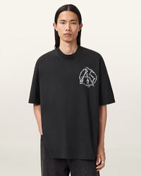 T-shirt ample Anatomica Washed Black ALLSAINTS