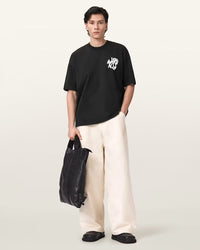 T-shirt oversize ALLSAINTS Orlando à logo imprimé noir de jais