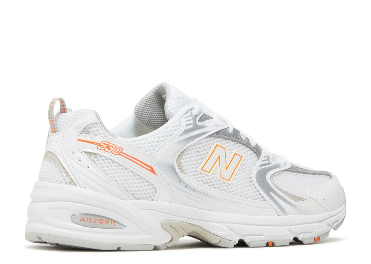 New Balance 530 White Silver Retro Orange (9864887763271)