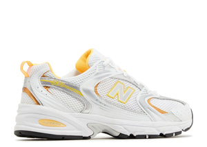 New Balance 530 White Vibrant Apricot Silver Metallic (9865360146759)