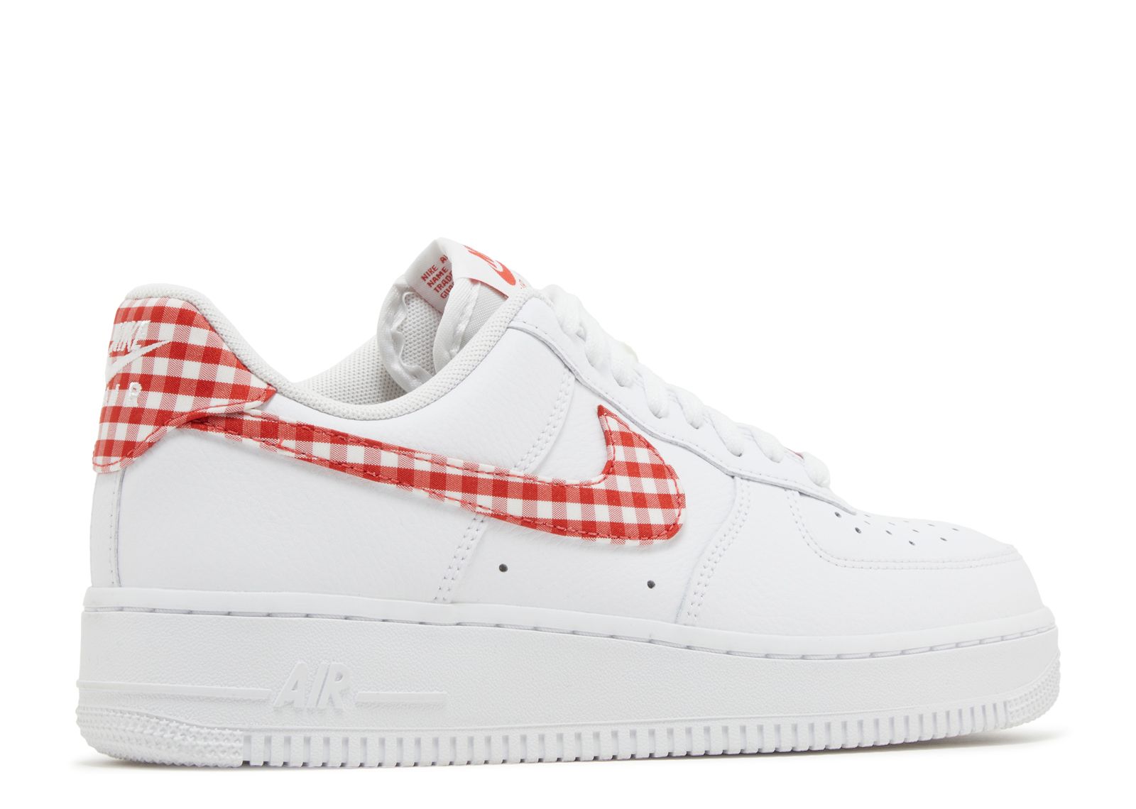 Nike Air Force 1 Low '07 Essential White Mystic Red Gingham (9916816523591)