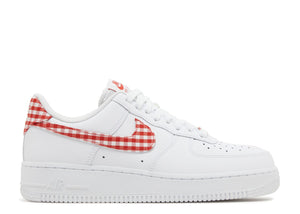 Nike Air Force 1 Low '07 Essential White Mystic Red Gingham (9916816523591)