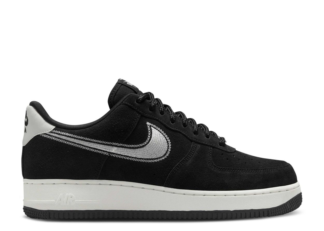 Nike Air Force 1 Low '07 LV8 Black Sail Embroidered Swoosh (10004617101639)