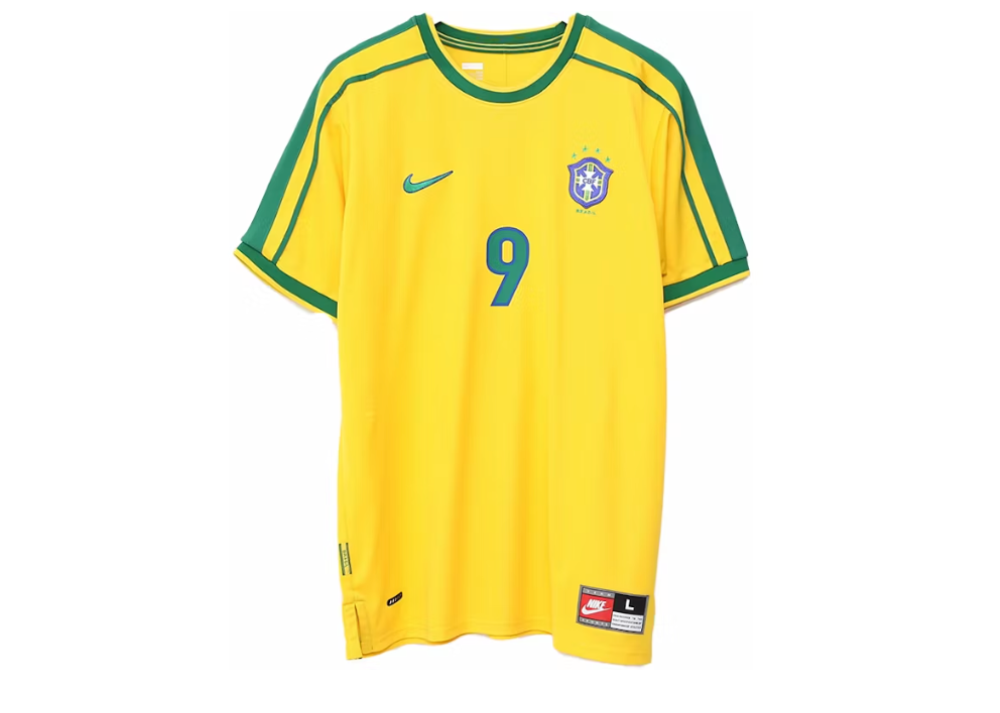 Nike Brazil 1998 Reissue Ronaldo Soccer Replica Jersey Varsity Maize (9864968307015)