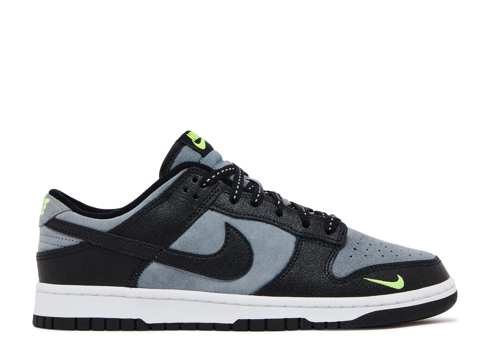 Nike Dunk Low Black Cool Grey Volt Mini Swoosh (9868330991943)