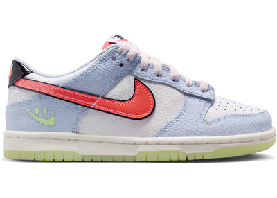 Nike Dunk Low Smiley Swoosh White Hydrogen Blue Crimson